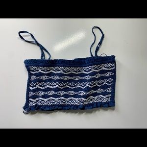 Chic EUROPEAN Zara crop top navy blue